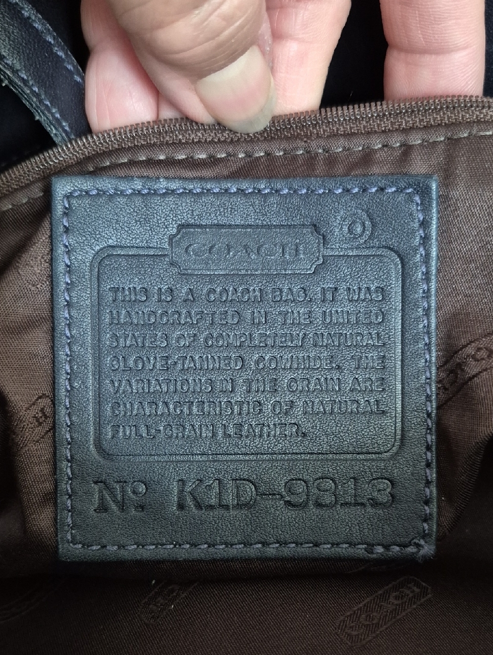Classic Vintage Coach Navy Leather USA Tote Bag - Picture 7 of 16